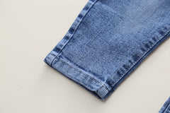 RM231223-40 طقم بناتي قطعتين ( افرهول جينز + قميص )