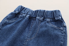 RM231223-41 طقم بناتي 3 قطع ( بلوزة قطنية + جكيت + بنطلون جينز)