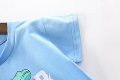 RM231223-44 طقم ولادي قطعتين ( بلوزة + بنطلون كتان ناعم )