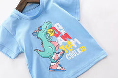 RM231223-44 طقم ولادي قطعتين ( بلوزة + بنطلون كتان ناعم )