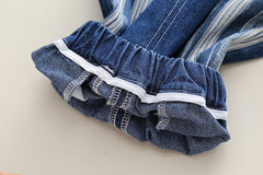 RM231223-5 طقم جينز مكون من 3 قطع ( جكيت جينز+ بلوزة قطنية+ بنطلون جينز)