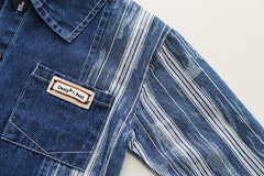 RM231223-5 طقم جينز مكون من 3 قطع ( جكيت جينز+ بلوزة قطنية+ بنطلون جينز)