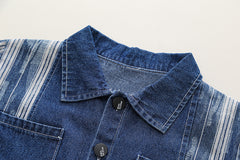 RM231223-5 طقم جينز مكون من 3 قطع ( جكيت جينز+ بلوزة قطنية+ بنطلون جينز)