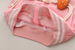 RM231223-6   طقم بناتي قطني تقيل خريفي شتوي مزين بجي 3 قطع ( بلوزة + جكيت + بنطلون)