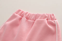 RM231223-6   طقم بناتي قطني تقيل خريفي شتوي مزين بجي 3 قطع ( بلوزة + جكيت + بنطلون)