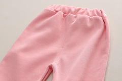 RM231223-6   طقم بناتي قطني تقيل خريفي شتوي مزين بجي 3 قطع ( بلوزة + جكيت + بنطلون)