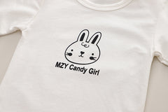 RM231223-6   طقم بناتي قطني تقيل خريفي شتوي مزين بجي 3 قطع ( بلوزة + جكيت + بنطلون)