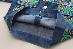 RM231223-7 طقم جينز ولادي 3 قطع ( بلوزة قطنية + جكيت جينز + بنطلون جينز )