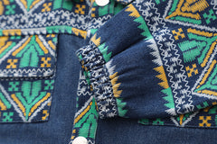 RM231223-7 طقم جينز ولادي 3 قطع ( بلوزة قطنية + جكيت جينز + بنطلون جينز )