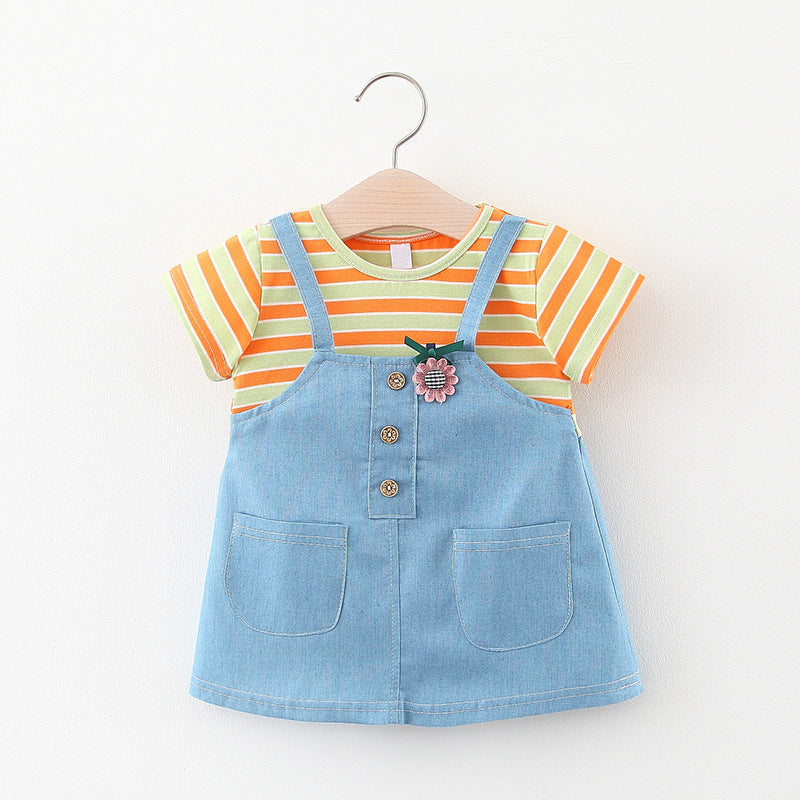 SD-3073G فستان جينز ناعم قطعة واحدة