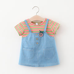 SD-3073G فستان جينز ناعم قطعة واحدة