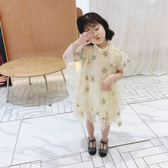 SD-3741G فستان النجوم المذهب بالدانتيل