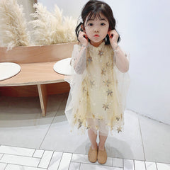 SD-3741G فستان النجوم المذهب بالدانتيل