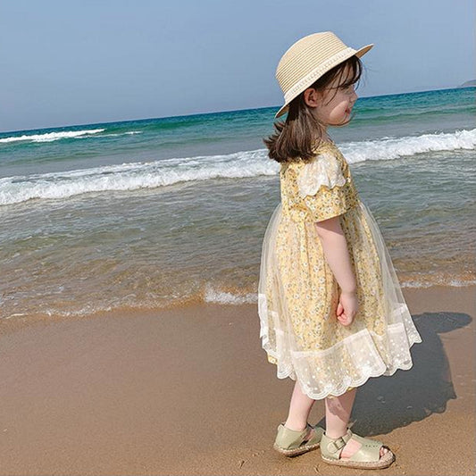 SD-3876G فستان البحر صيفي مزين بالدانتيل