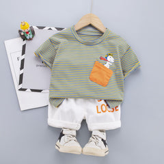 SS-2263B طقم ولادي قطعتين ( بلوزة + شورت)