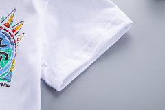 SS-2264B طقم ولادي جينز قطعتين ( بلوزة قطنية + شورت جينز )