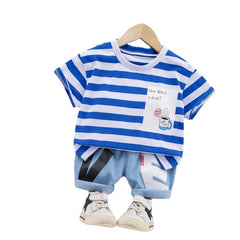 SS-2267B طقم جينز قطعتين ( بلوزة قطنية + شورت جينز )