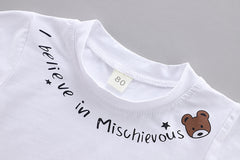 SS-3246B طقم جينز قطعتين ( افرهول جينز شورت + بلوزة قطن)