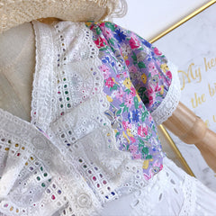 SSP-1475G طقم بناتي قطعتين ( قميص مورد ومزين بالدانتيل + تنورة )