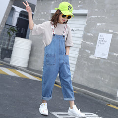 SSP-1639G طقم صيفي (بلوزة قطنية + أفرهول جينز)