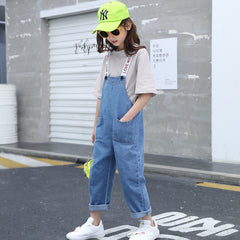 SSP-1639G طقم صيفي (بلوزة قطنية + أفرهول جينز)