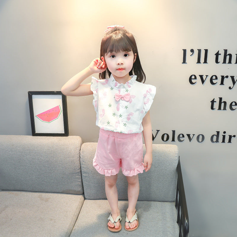 SSP-733G طقم بناتي صيفي قطعتين