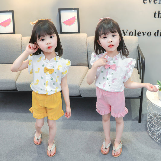 SSP-733G طقم بناتي صيفي قطعتين