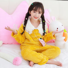 WJ-182 بجامة فرو تقيل وناعم 3 قطع ( بلوزة + بنطلون + اكسسوار حقيبة)