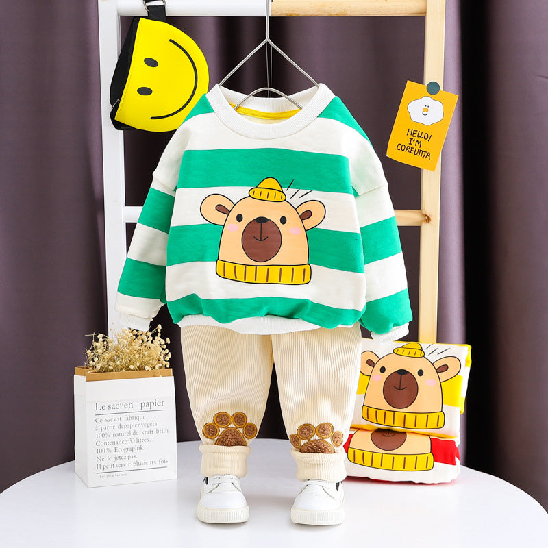 WS-420 طقم قطعتين شتوي تقيل مبطن فرو بالكامل ( بلوزة + بنطلون )