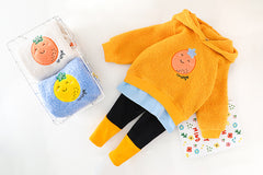 WS-436 طقم بناتي قطعتين شتوي تقيل مبطن فرو بالكامل ( بلوزة + بنطلون )