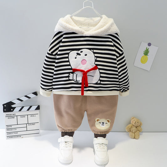 WS-438 طقم شتوي مبطن فرو بالكامل ( بلوزة + بنطلون)