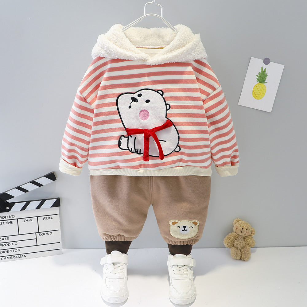 WS-438 طقم شتوي مبطن فرو بالكامل ( بلوزة + بنطلون)