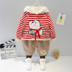 WS-438 طقم شتوي مبطن فرو بالكامل ( بلوزة + بنطلون)