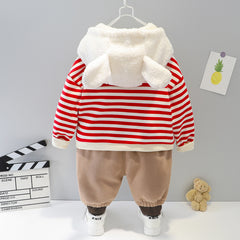 WS-438 طقم شتوي مبطن فرو بالكامل ( بلوزة + بنطلون)