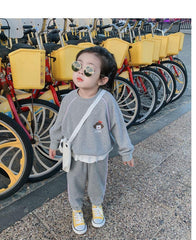 AO0505-02 طقم بناتي سبورت قطني ( بلوزة + بنطلون)