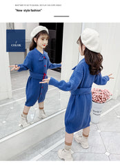 AO0519-61 فستان شتوي بناتي صوف تقيل ناعم ودافي