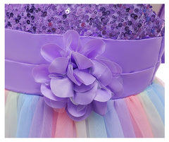 AO0304-14 فستان بناتي طبقات مزين بالترتر لكل المناسبات