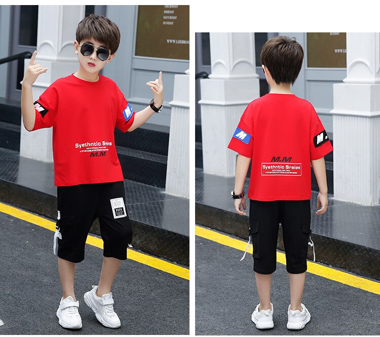 AO0402-76 طقم سبورت ولادي قطعتين ( بلوز + شورت)