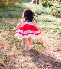 AO1128-46 فستان لوليتا بجي عدة طبقات مع نفشة