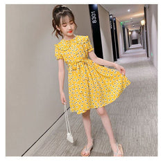 AO0402-16 فستان بناتي صيفي مورد