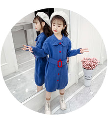 AO0519-61 فستان شتوي بناتي صوف تقيل ناعم ودافي