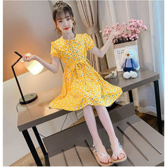 AO0402-16 فستان بناتي صيفي مورد