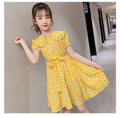 AO0402-16 فستان بناتي صيفي مورد