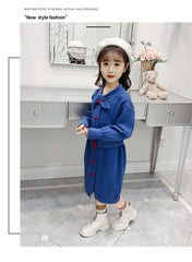 AO0519-61 فستان شتوي بناتي صوف تقيل ناعم ودافي