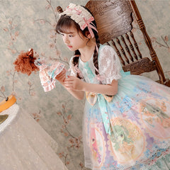 AO0304-47 فستان بناتي لوليتنا طبقات مميز مزين بالشيفون والدانتيل