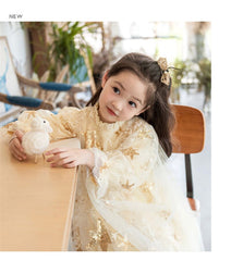 SD-3741G فستان النجوم المذهب بالدانتيل