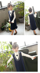 AO0519-53 فستان خريفي شتوي بناتي صوف دافي وناعم قطعتين