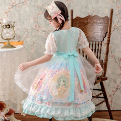 AO0304-47 فستان بناتي لوليتنا طبقات مميز مزين بالشيفون والدانتيل