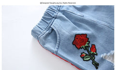 SSK-051G طقم بناتي قطعتين ( بلوزة قطنية + تنورة جينز )