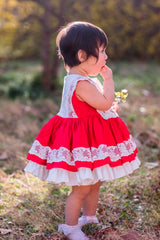 AO1128-46 فستان لوليتا بجي عدة طبقات مع نفشة